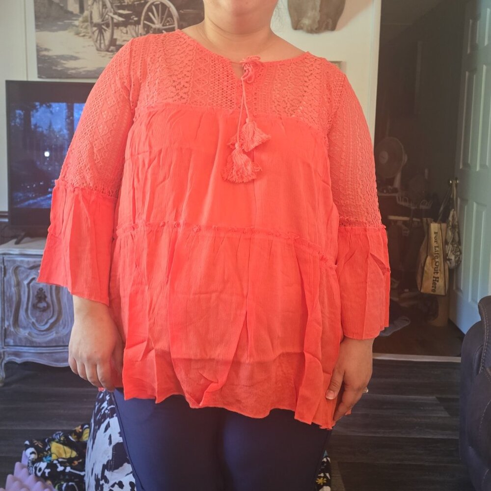 Lace Accent women top
